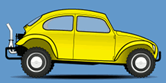 Rendered drawing of the 1972 Baja Beetle.